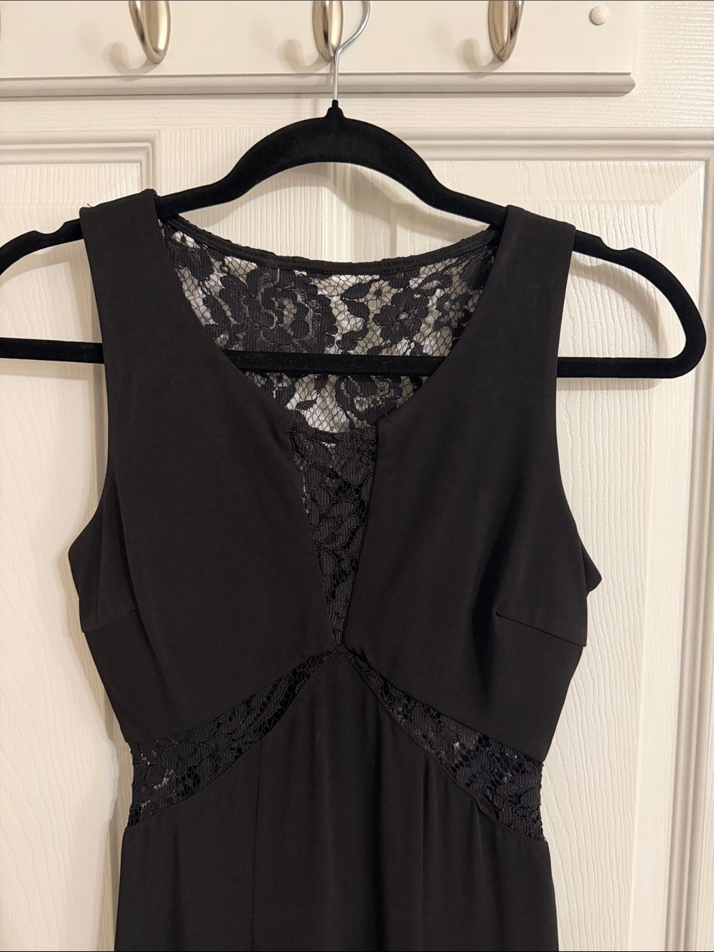 Black Lace-Panel Gown